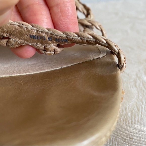 Prada beige Braided Leather Cage Wedge platform Espadrille Sandals - Picture 9 of 11